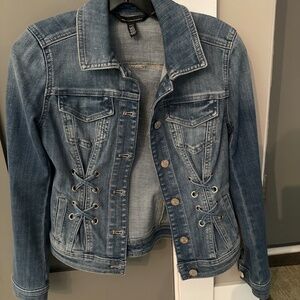 WHBM Grommet Denim Trucker Jacket